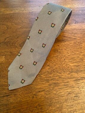 Vintage 80s polo Ralph Lauren Gray Men's Crest Pattern Tie